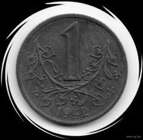 Чехия и Моравия. 1 крона 1942. цинк