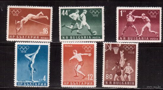 Болгария-1956,(Мих.996-1001)  ,  **  , Спорт, ОИ-1956 (полная серия)