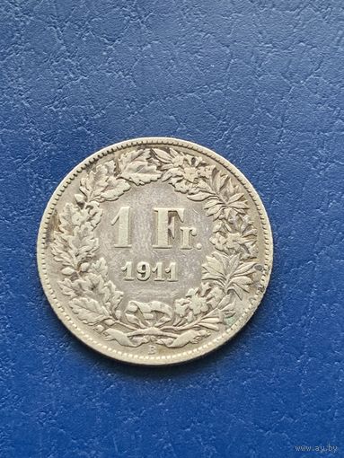 Швейцария 1 Франк 1911 г Серебро