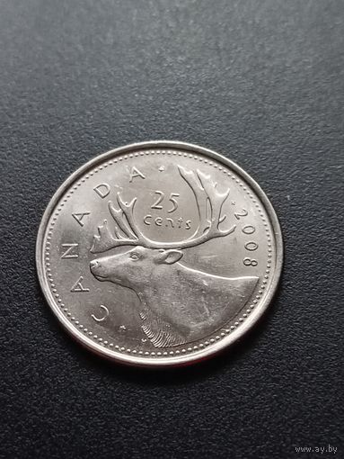 Канада 25 центов 2008 г.