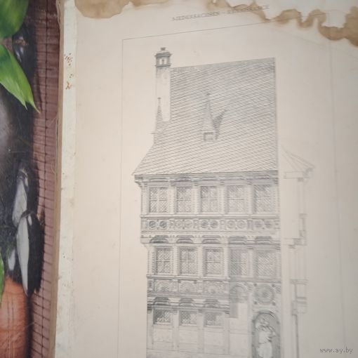 Гравюра. 19 век.  48 X 32cm. Германия.  РАСПРОДАЖА КОЛЛЕКЦИИ.