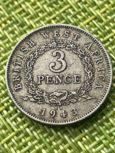 Британская Западная Африка 3 пенса 1943 г