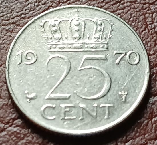 Нидерланды 25 центов, 1970    ( 2-1-2 )