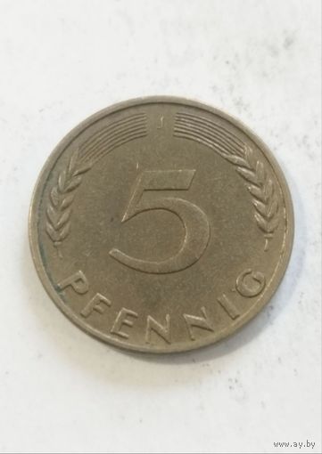 5 пфеннигов 1950 года J ФРГ