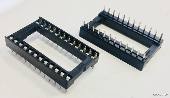 Панелька для микросхем ((цена за 15 штук)) SCL-24 / 24pin, 2.54 шаг. Колодка