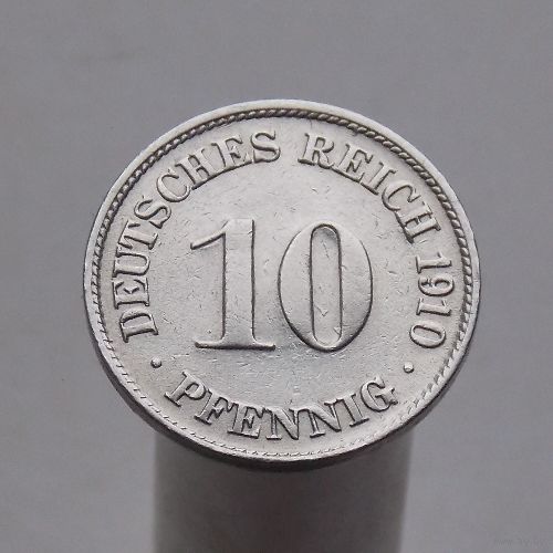 Германия 10 пфеннигов 1910 D