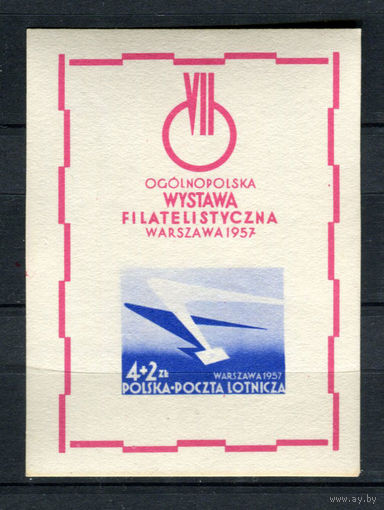 Польша - 1957 - Всепольская филателистическая выставка Варшава 1957 - [Mi. bl. 21] - 1 блок. MNH.