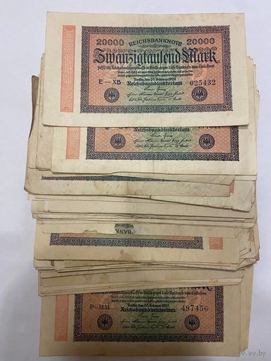 20000 марок 1922г. Берлин- дилерский лот - 100 штук