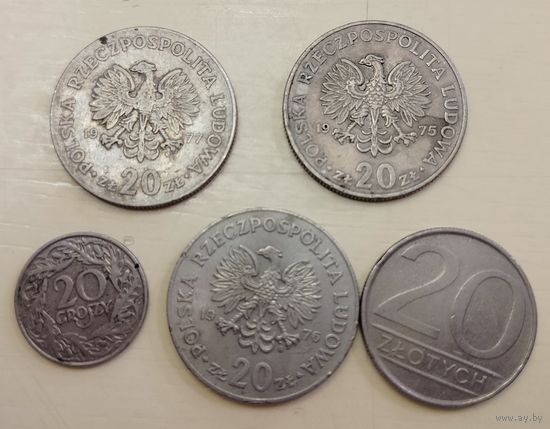Золотые гроши zloty groszy одним лотом разные года