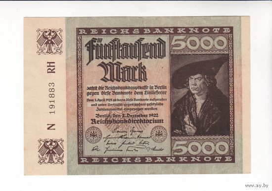 5000 МАРОК 1922 ГЕРМАНИЯ