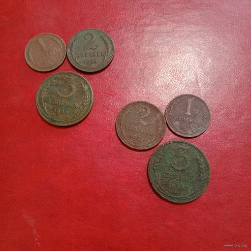 Лот монет 1924 года 6 шт