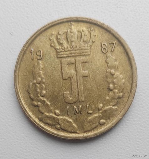 Люксембург 5 франков, 1987_KM# 60