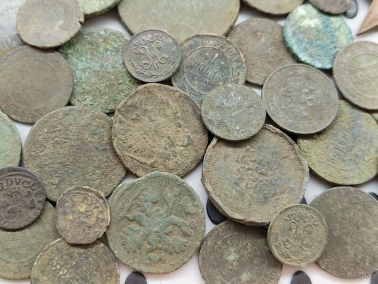 Лот монет Царской России с сопутками. Не чищены! С 1 рубля!