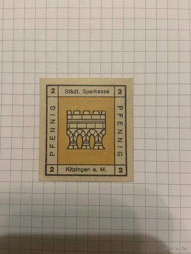 2 пфенингов (нотгельды) г. Германия.-1212