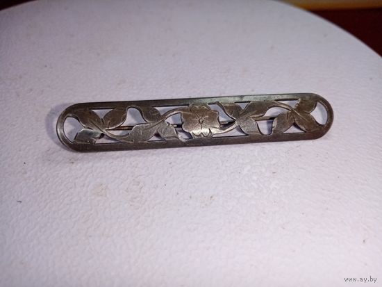 С рубля без мц. брошь узорная HP 835пр. 5.4х2см.