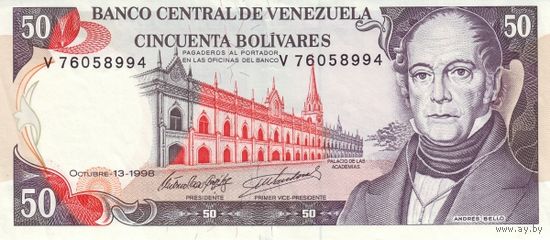 Венесуэла 50 боливаров образца 1998 года UNC p65g