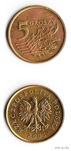 5 грошей Польша 2001 года