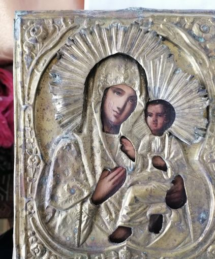 Икона Божией Матери Тихвинская, 19 век, с рубля!