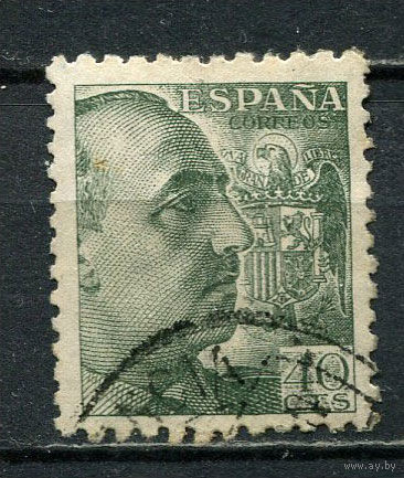 Испания (Испанское государство) - 1939/1953 - Генерал Франко 40С - [Mi.847Aa] - 1 марка. Гашеная.  (Лот 39Gg)-T2P27