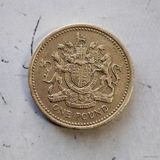1 фунт 1982 года Великобритания. Королева Елизавета 2. Красивая родная патина!