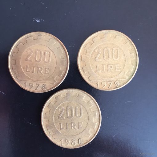 200 лир 1978-80,86 год Италия