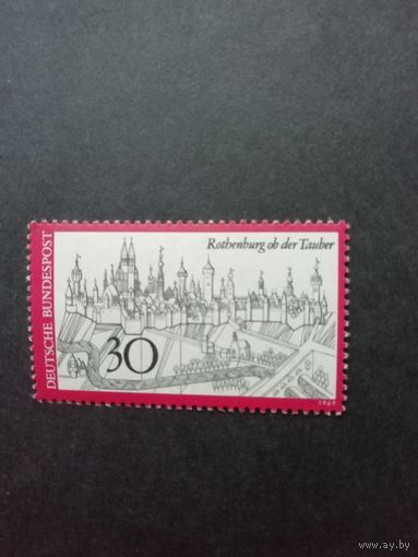 ФРГ 1969 Марка "Город Ротенбург-на-Таубере" (чистая**) Мi.603 каталог 0.60 евро