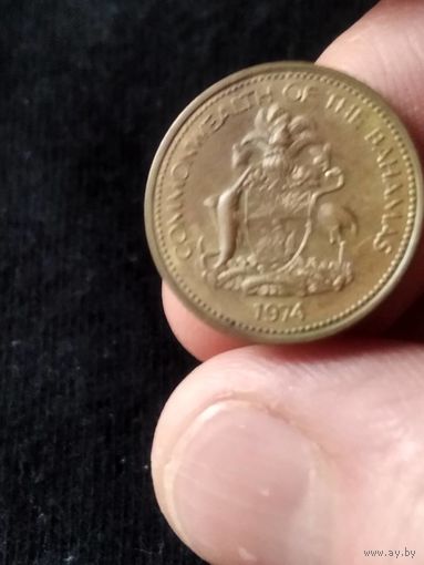 13. Распродажа! Багамы (Багамские острова) 1 цент 1974 г. Редкая! Малый тираж! 11.000 экз. UNC!