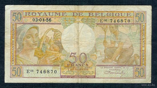 Бельгия, 50 франков 1956 год.