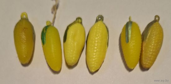 Елочные мини игрушки Кукуруза из теребовлянского набора Малютка