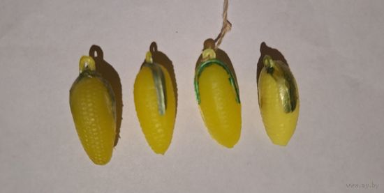 Елочные мини игрушки Кукуруза из теребовлянского набора Малютка