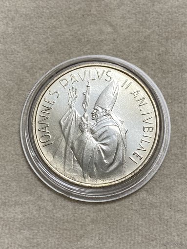 1000 лир 1983 год. Священный год. Папа Иоанн Павел II. Ватикан. Серебро 835 пр. Редкая!
