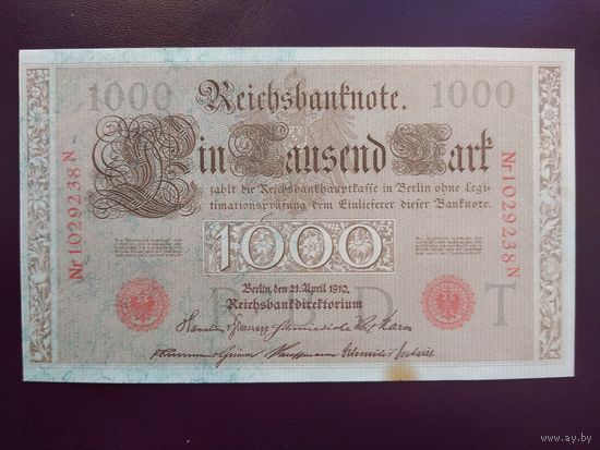 Германия 1000 марок 1910