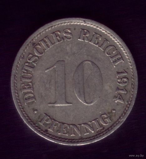 10 пфеннигов 1914 год Германия F