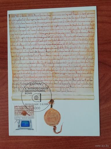 ФРГ 1984 Карт максимум марки "Конгресс архивариусов в Бонне" Mi. 1224