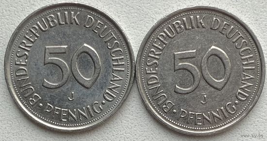Германия 50 пфеннигов 1990 г. J. Цена за 1 шт.