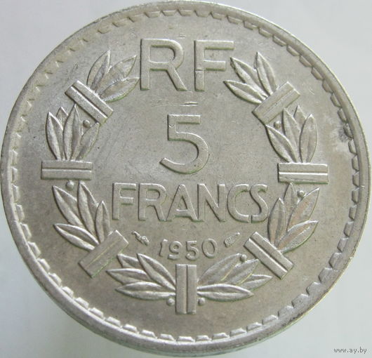 1k Франция 5 франков 1950 В ХОЛДЕРЕ распродажа коллекции