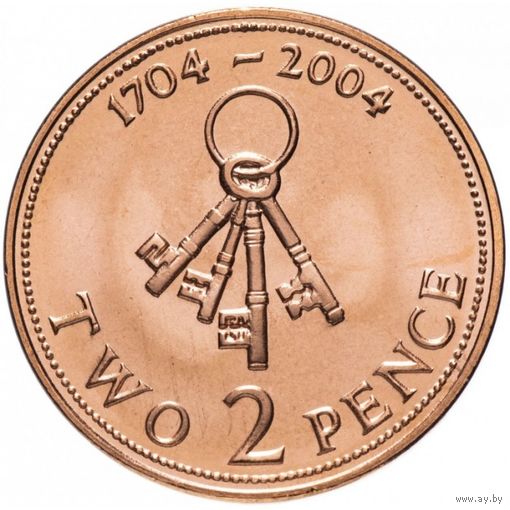 Гибралтар 2 пенса, 2004 300 лет захвату Гибралтара UNC