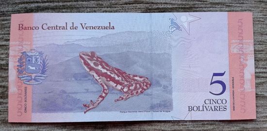 Werty71 Венесуэла 5 боливаров 2018 UNC банкнота лягушка
