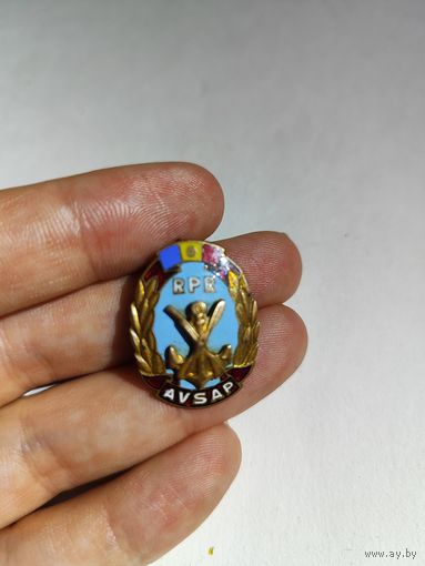 Значок AVSAP ."Добровольное объединение защиты страны." Румыния.