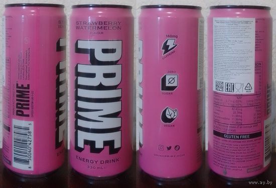 Банка от энергетика PRIME Strawberry Watermelon 2023 330ml (ОБМЕН/ПРОДАЖА/ТОРГ) 1лот=1шт