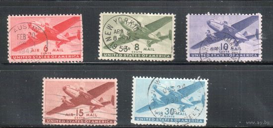 США-1941, (Мих.500-505 ), гаш. , Авиация, Самолет, 5 марок, (3)