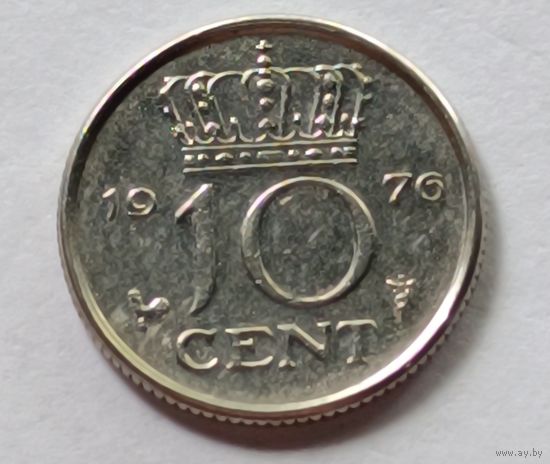 Нидерланды. 10 центов 1976 года.