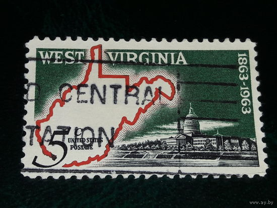 США 1963 Западная Вирджиния. Карта