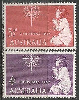 Австралия. Рождество. 1957г. Mi#279-80. Серия.
