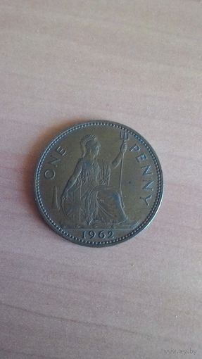 Великобритания, 1 пенни 1962 года.