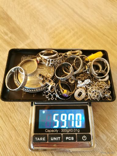 Лот (2) серебряных украшений (под ремонт и не только), серебро (875, 800, 916, 925 и т.п.). С 1 рубля