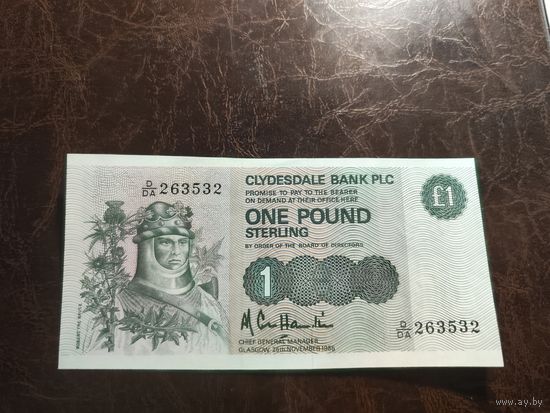 Шотландия 1 фунт образца 1985 года UNC p211c