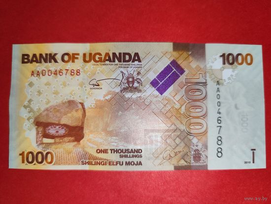 Уганда 1000 шиллингов 2010 UNC