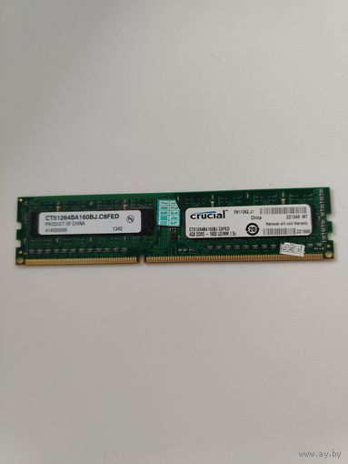 Оперативная память Crucial 4GB DDR3 PC3-12800 CT51264BA160BJ частота1600 МГц