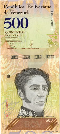 Венесуэла, 500 боливаров, 2018 г., UNC